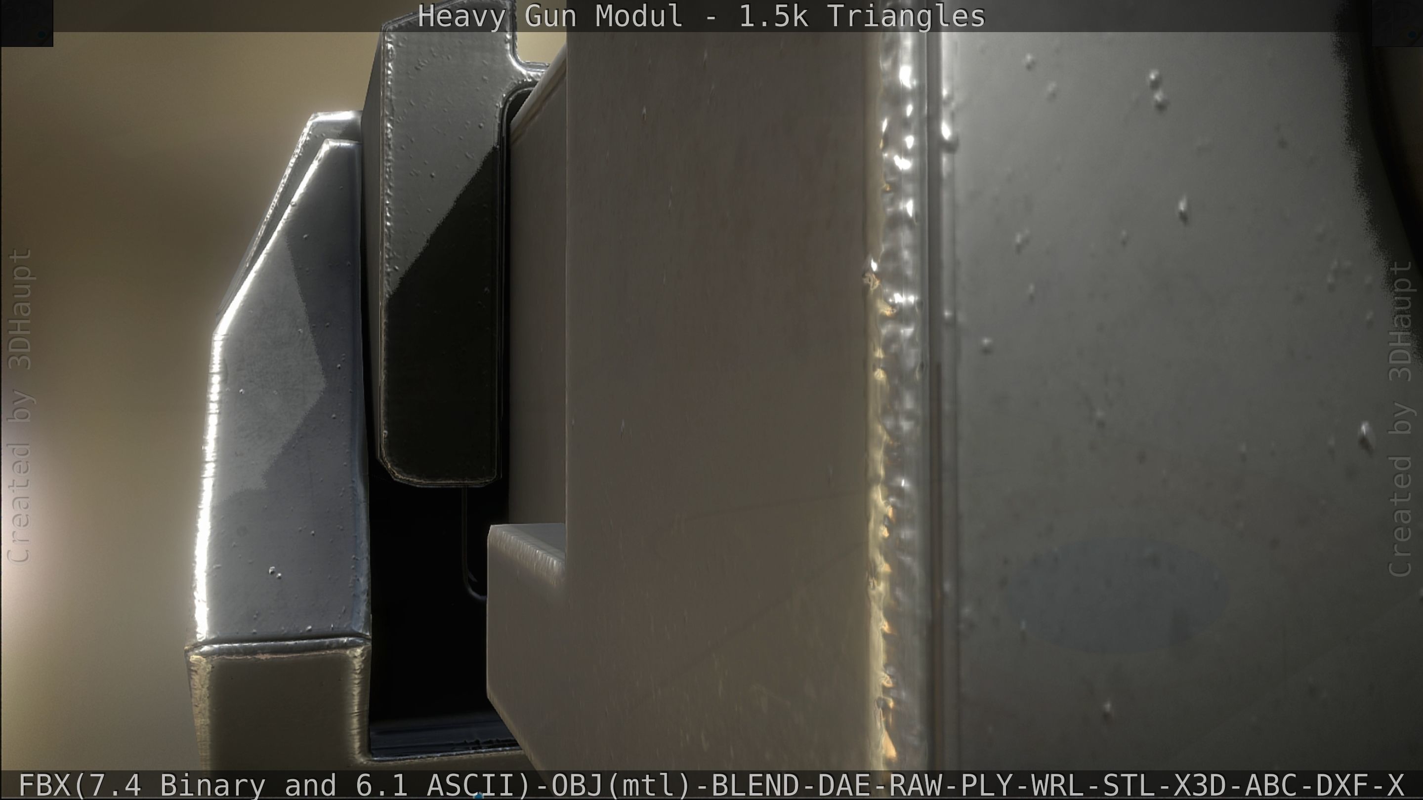 Heavy Gun Modul Animated Low-poly 3D model_50