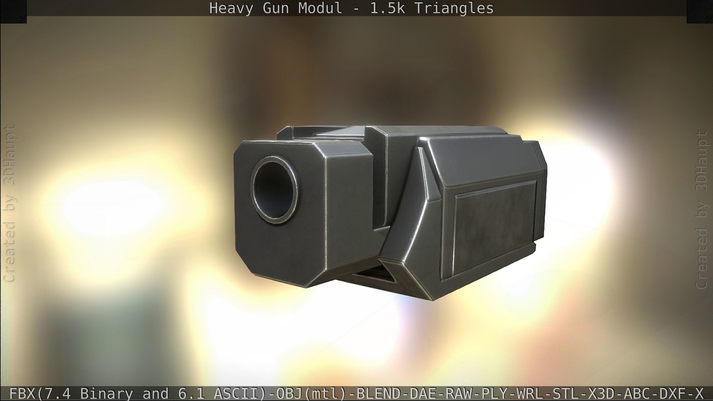 Heavy Gun Modul Animated Low-poly 3D model_283