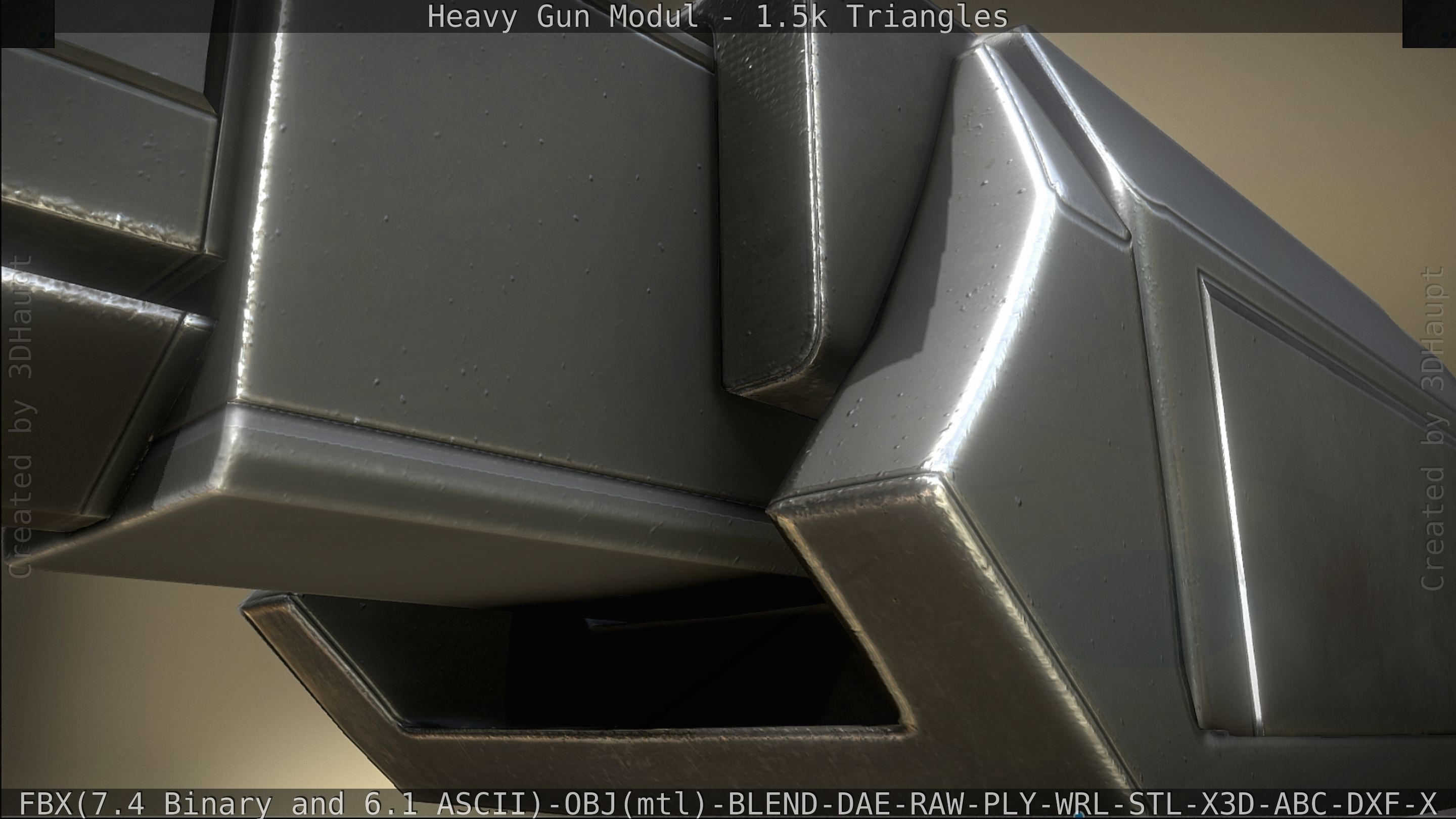 Heavy Gun Modul Animated Low-poly 3D model_59