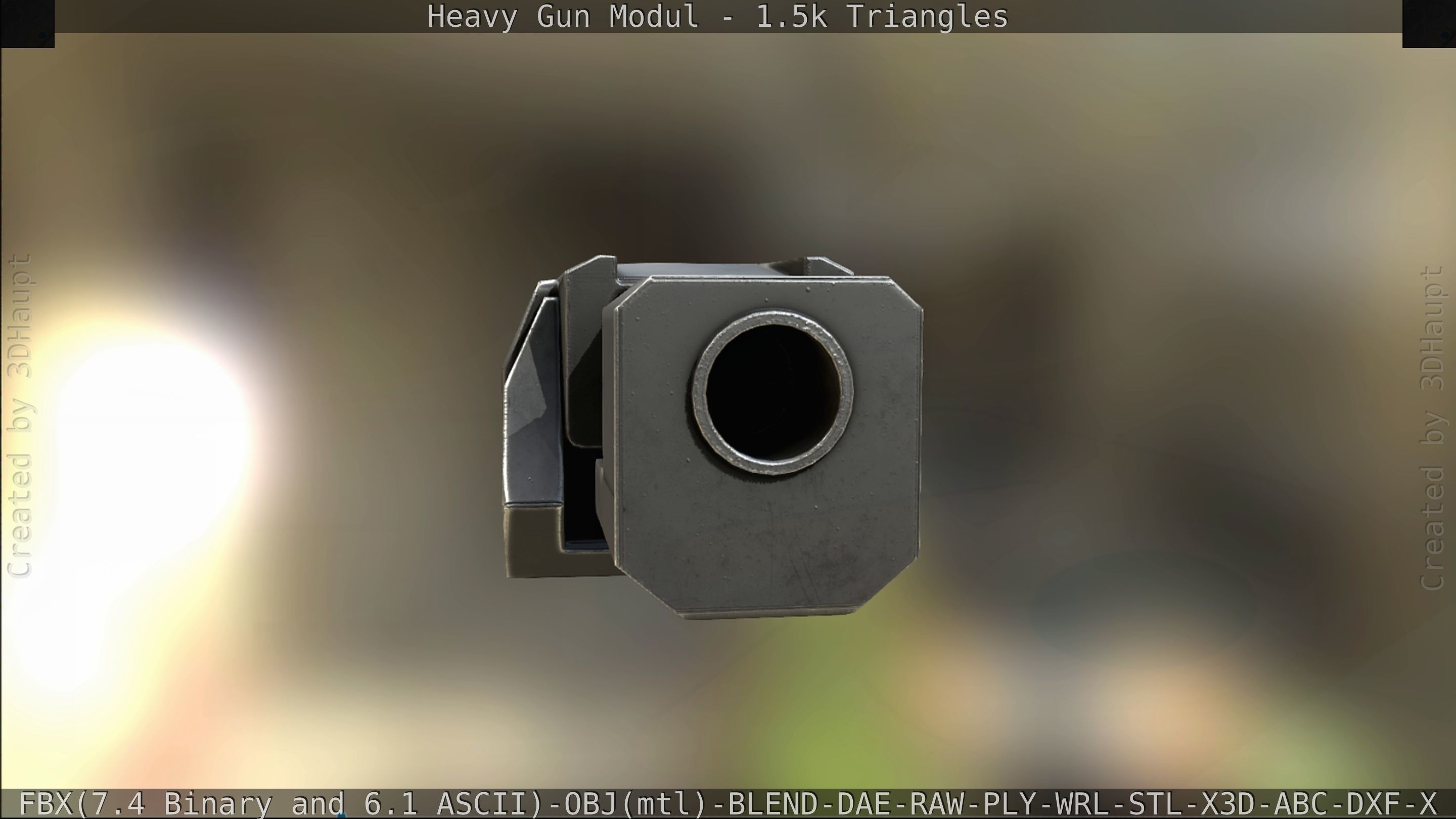 Heavy Gun Modul Animated Low-poly 3D model_290