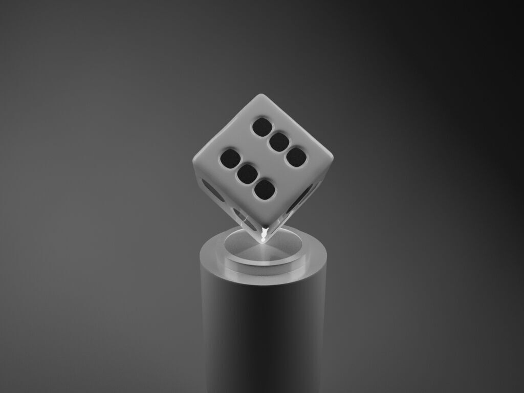 Board Dice Low-poly 3D model_1