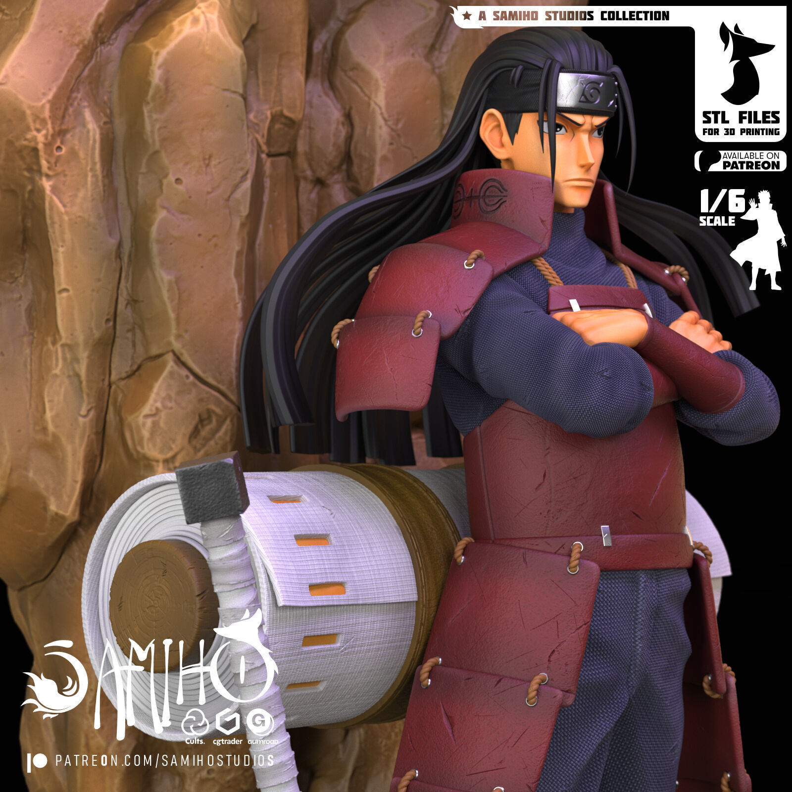 Samiho Studios - Senju Hashirama - STLs ready for printing 3D print model_8