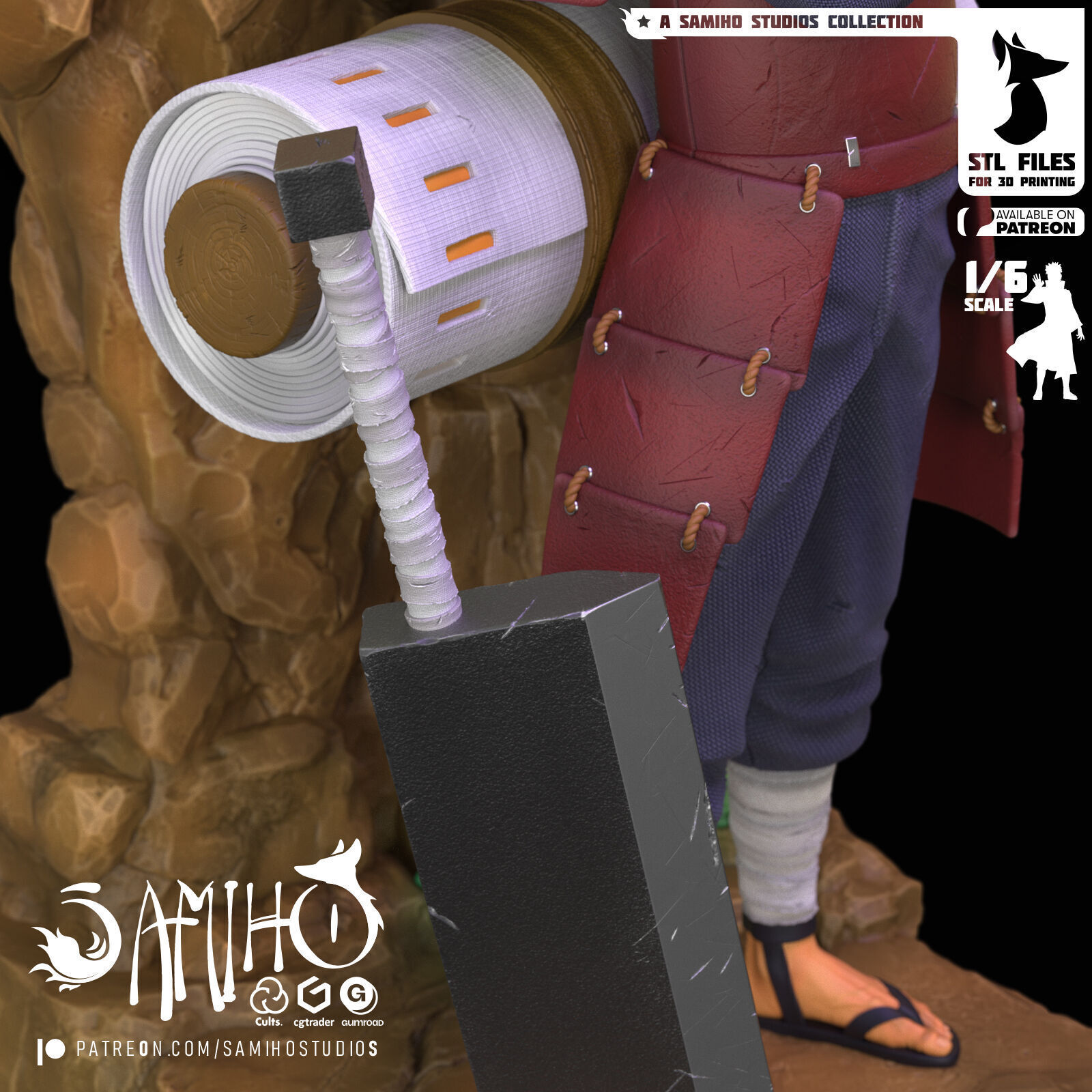Samiho Studios - Senju Hashirama - STLs ready for printing 3D print model_5