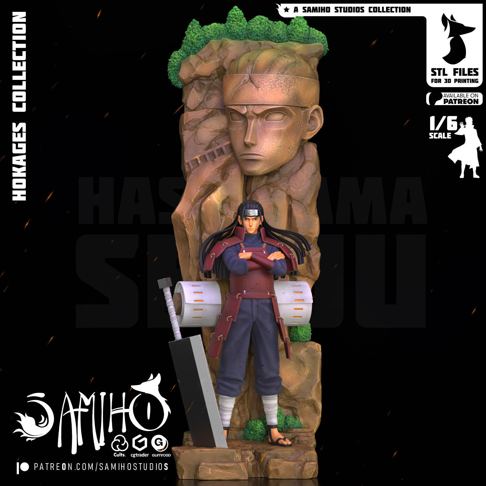 Samiho Studios - Senju Hashirama - STLs ready for printing 3D print model_1