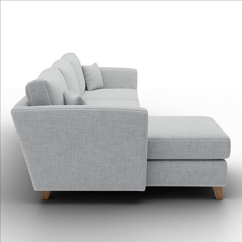Lori Chaise Sectional Soft Fabric Modern Living Room Furniture 3D model 4