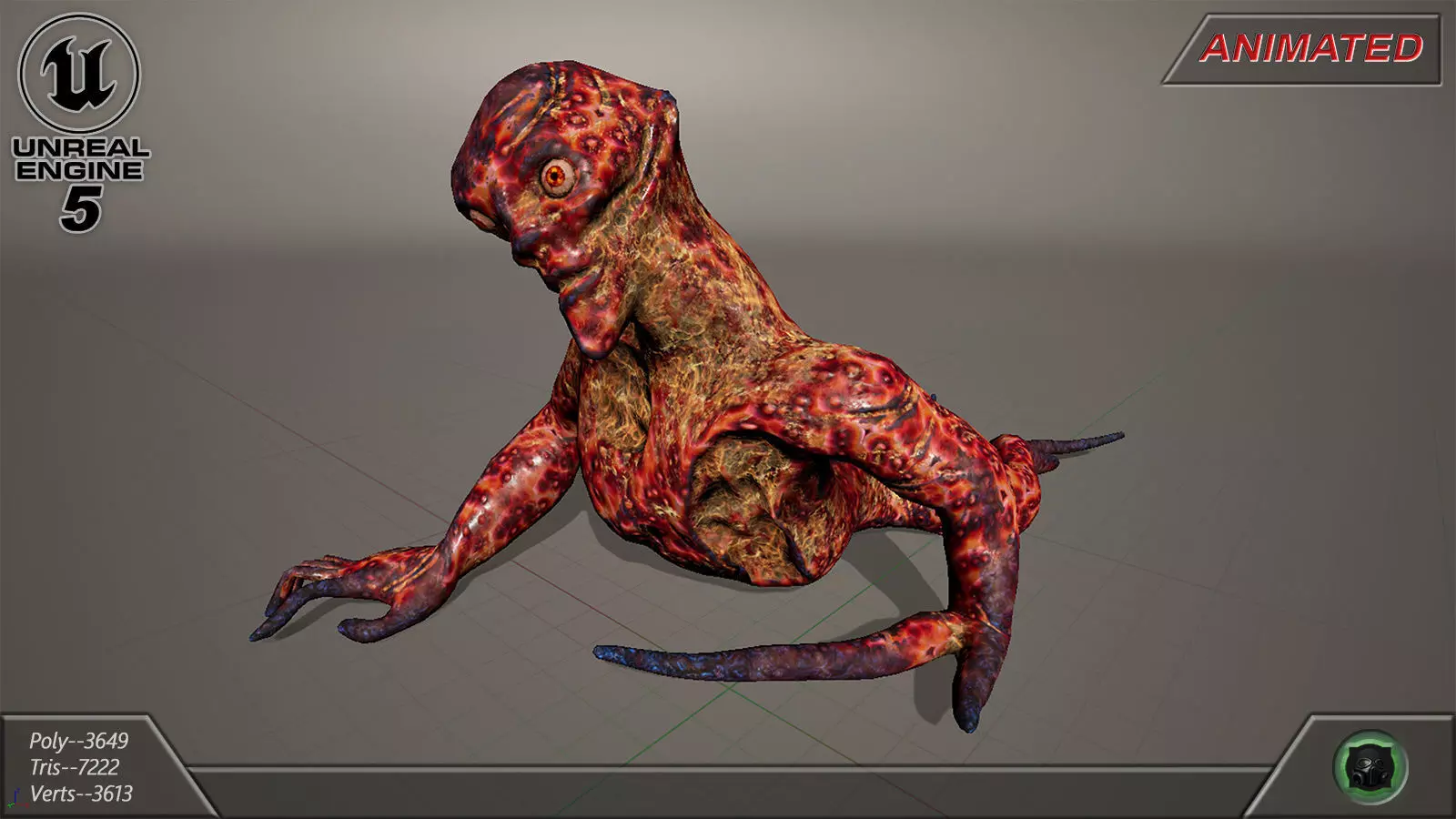 Mutant 01 Low-poly 3D model_0