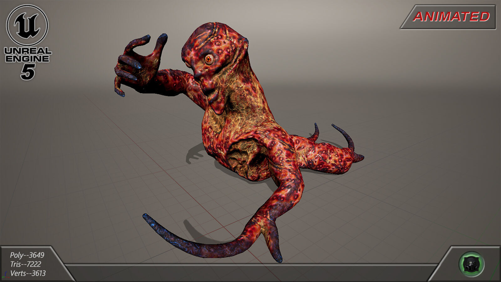 Mutant 01 Low-poly 3D model_9