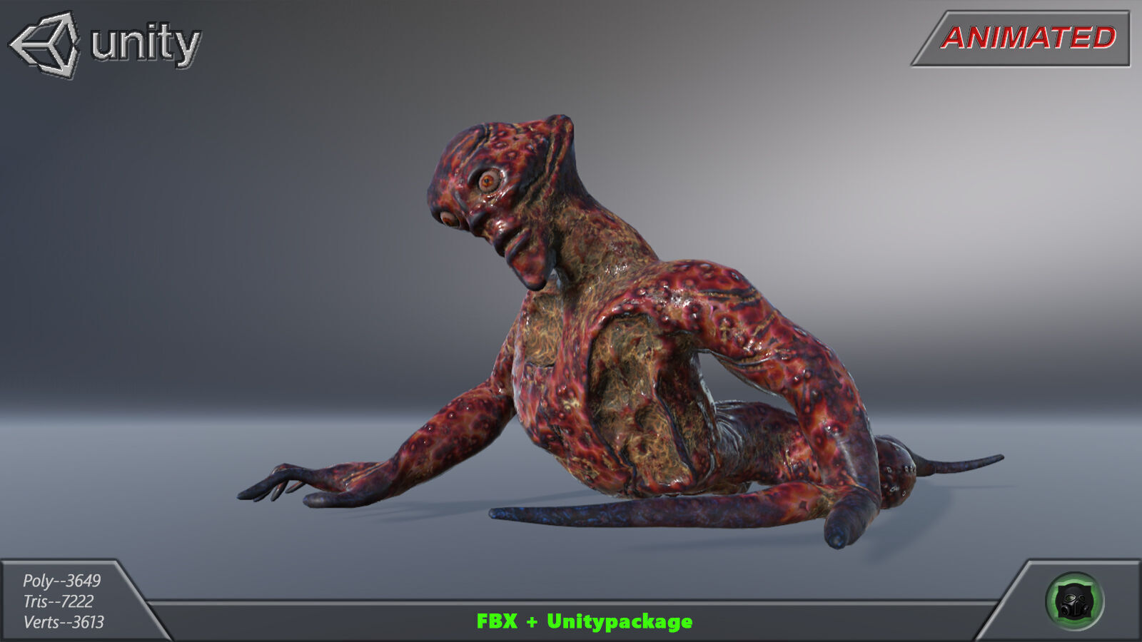 Mutant 01 Low-poly 3D model_2