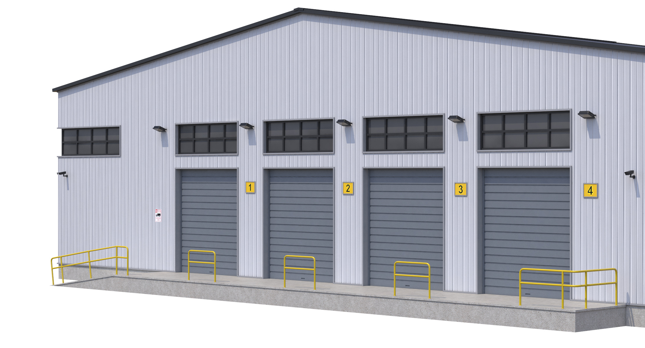 Industrial Building Low-poly 3D model_4