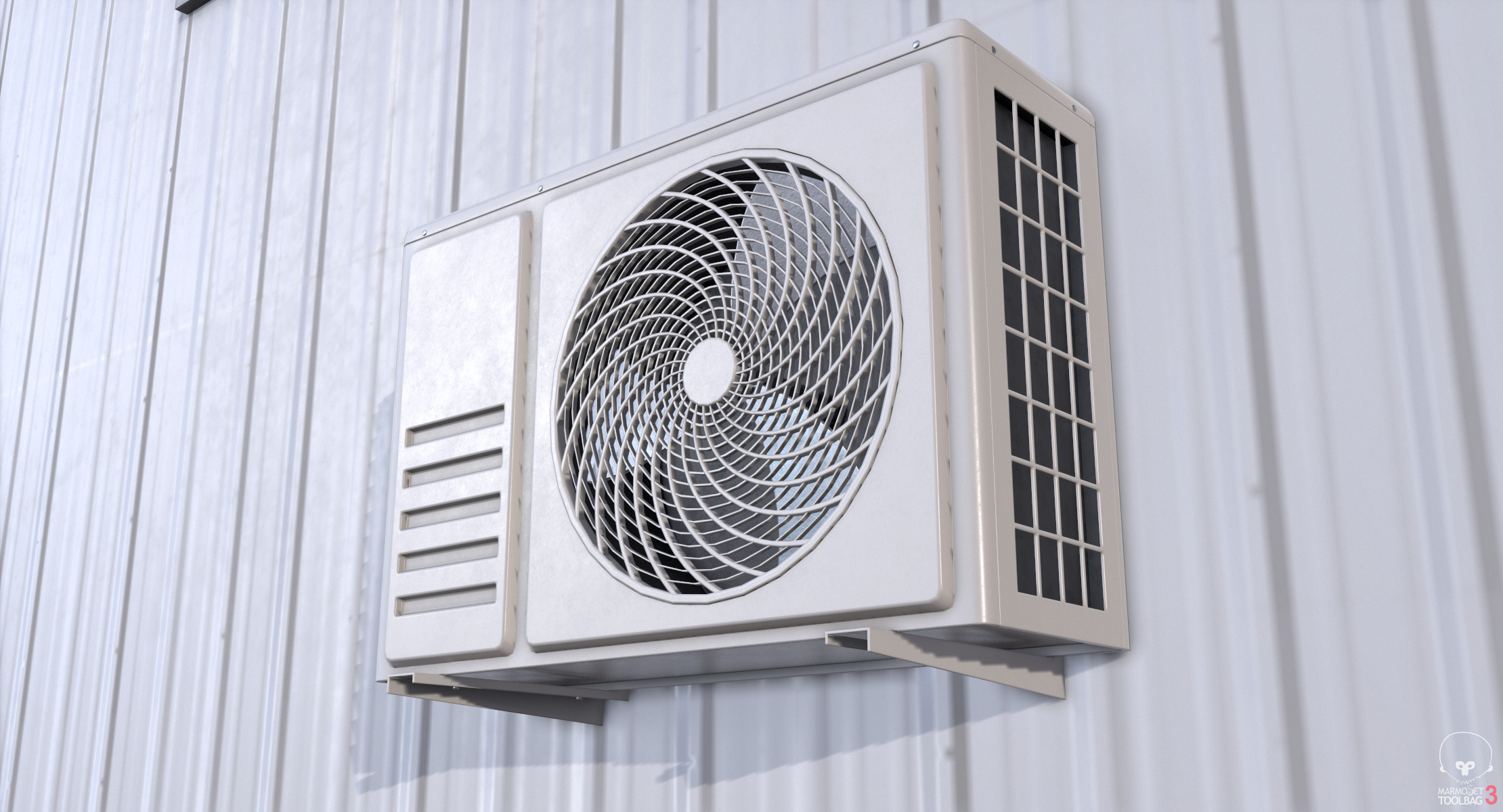 Industrial Building Low-poly 3D model_9