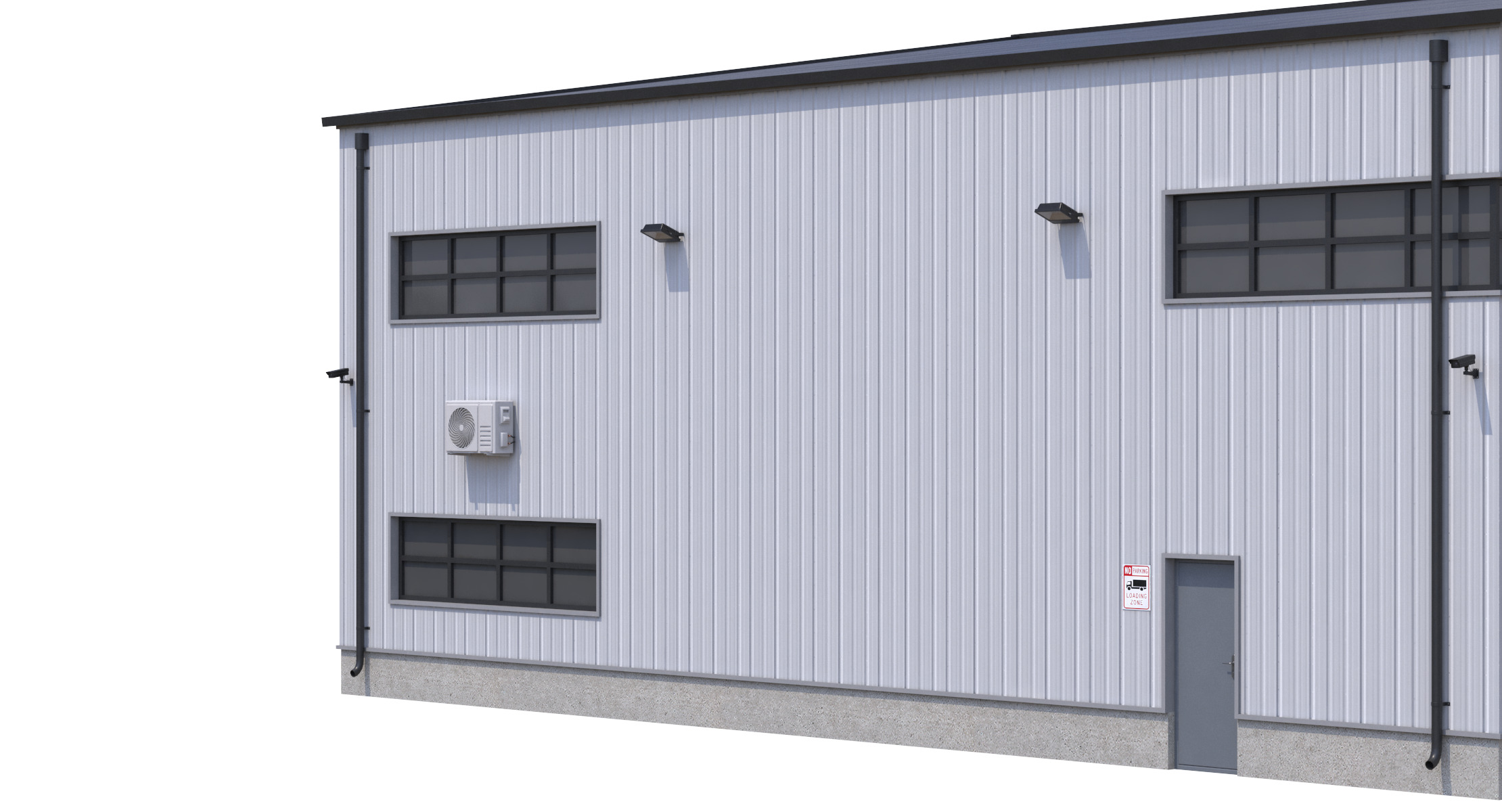 Industrial Building Low-poly 3D model_5