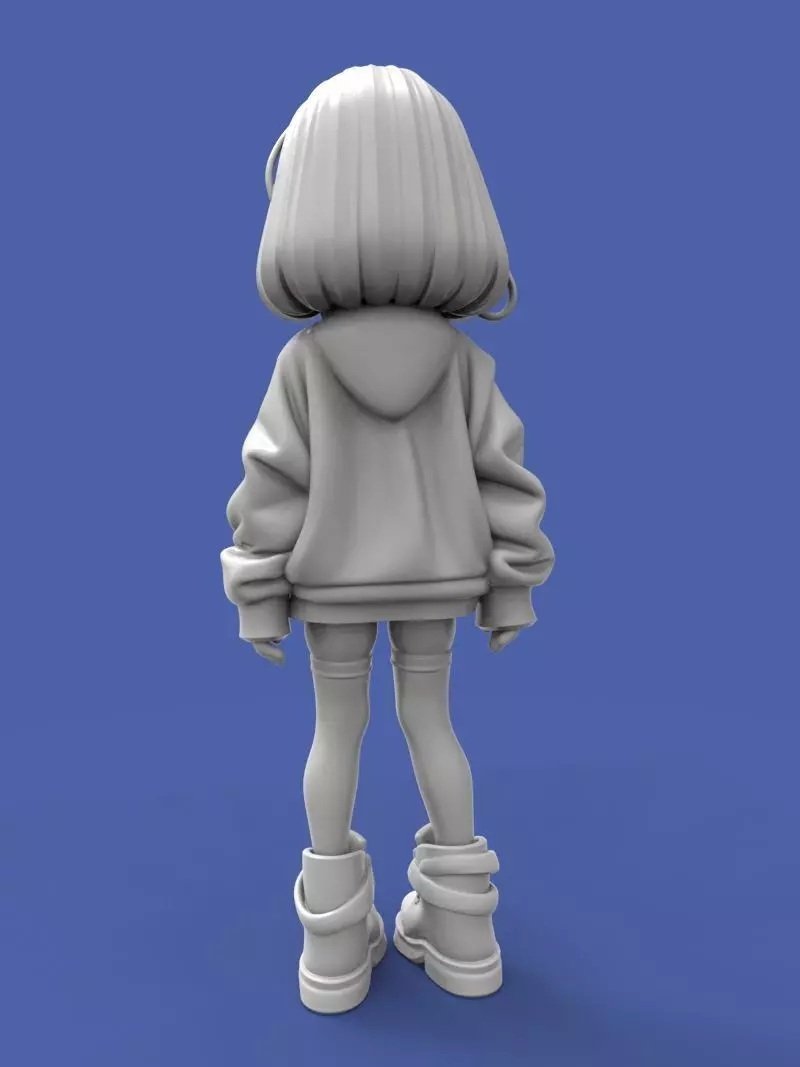 Cute anime girl Free 3D print model_2