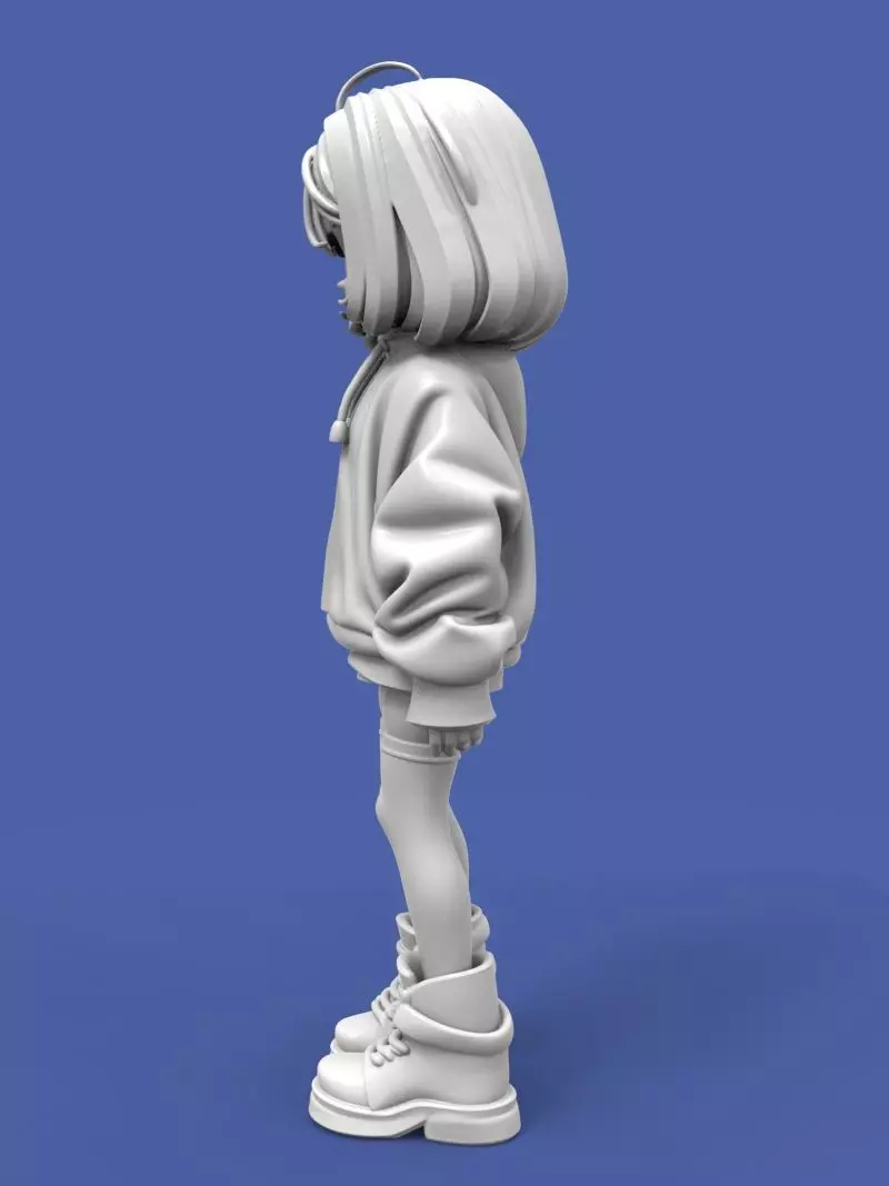 Cute anime girl Free 3D print model_1
