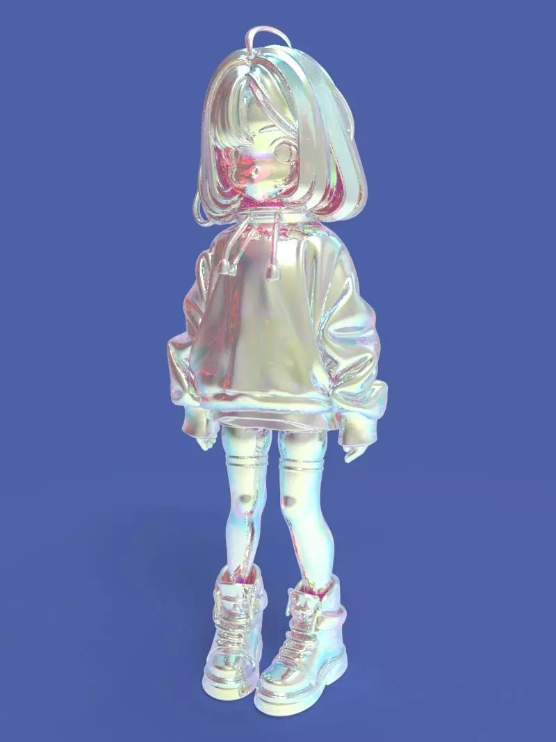 Cute anime girl Free 3D print model_12
