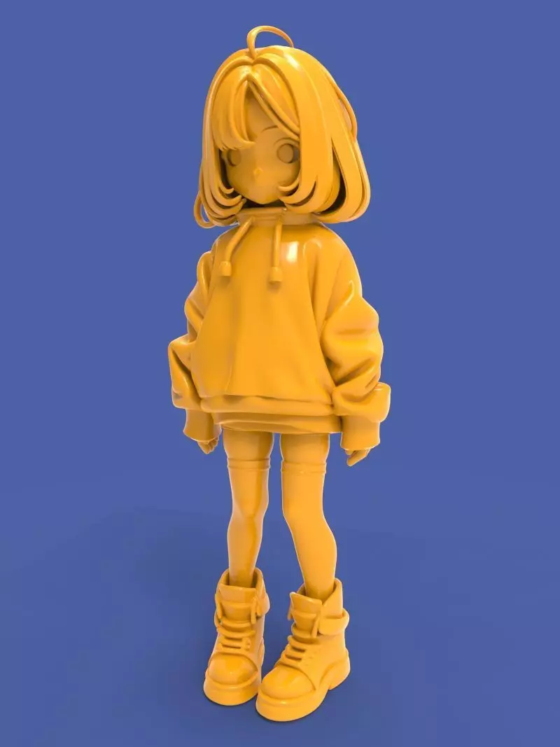 Cute anime girl Free 3D print model_6