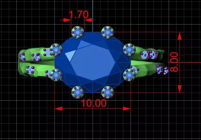 Ring Stone flower 3D print model_6