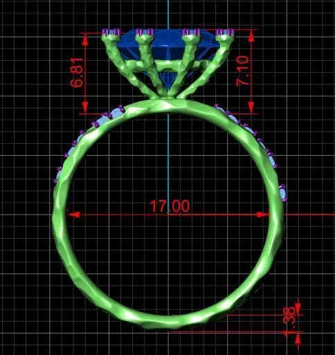 Ring Stone flower 3D print model_7