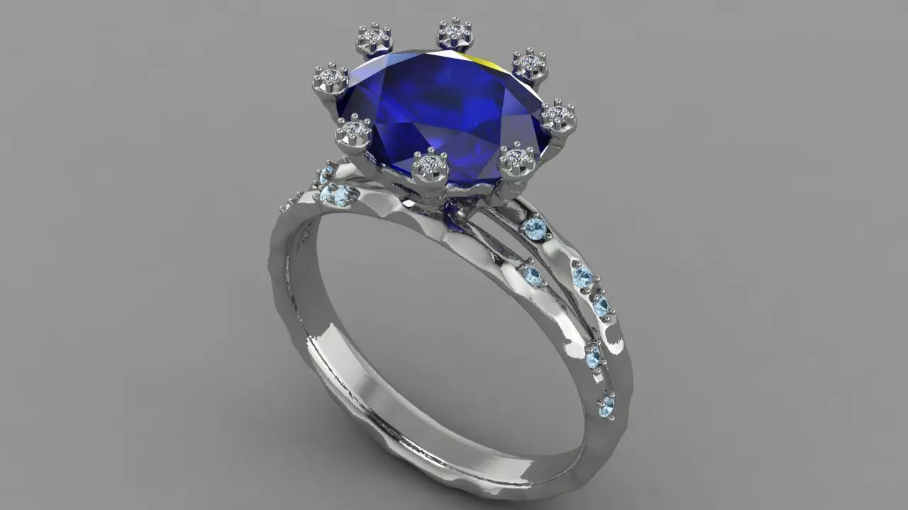 Ring Stone flower 3D print model_5