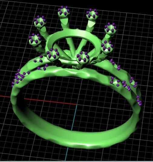 Ring Stone flower 3D print model_10