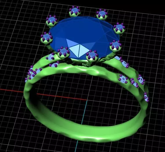 Ring Stone flower 3D print model_8