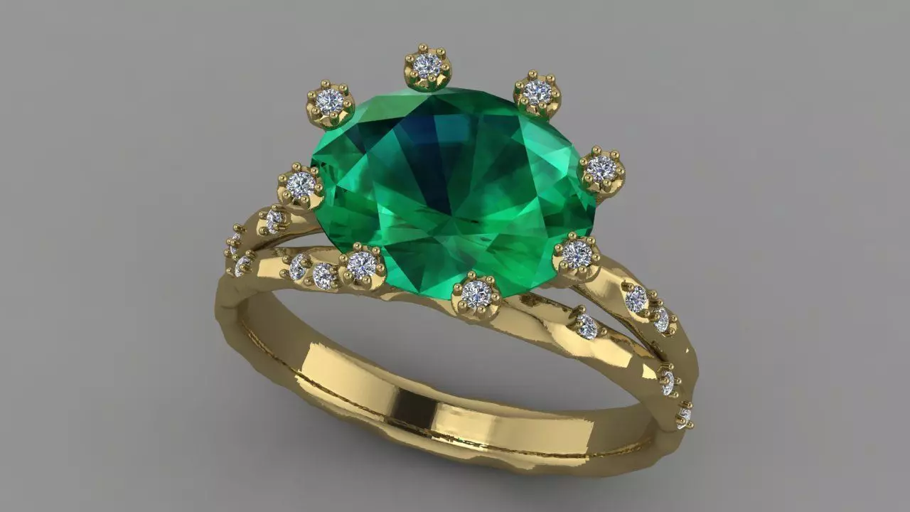 Ring Stone flower 3D print model_0