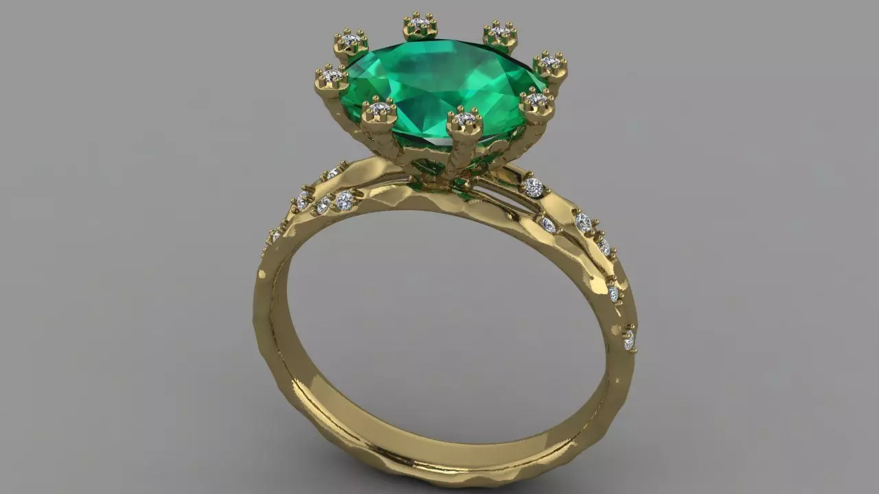 Ring Stone flower 3D print model_1