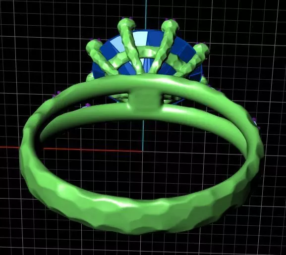 Ring Stone flower 3D print model_9