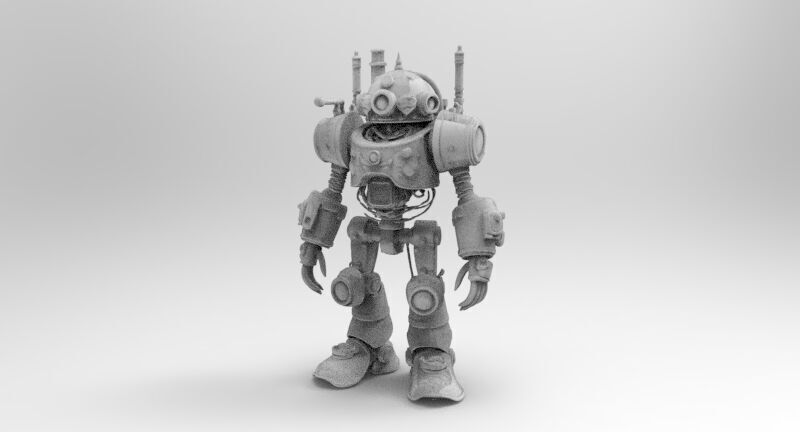 steampunk robotic 4 3D print model_2