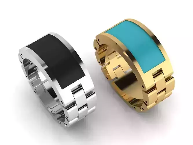 Enamel men s ring 3D print model