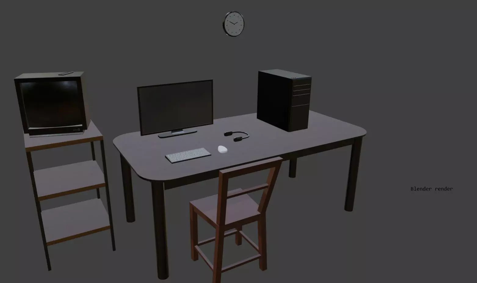 Room 1 Computer room Free low-poly 3D model