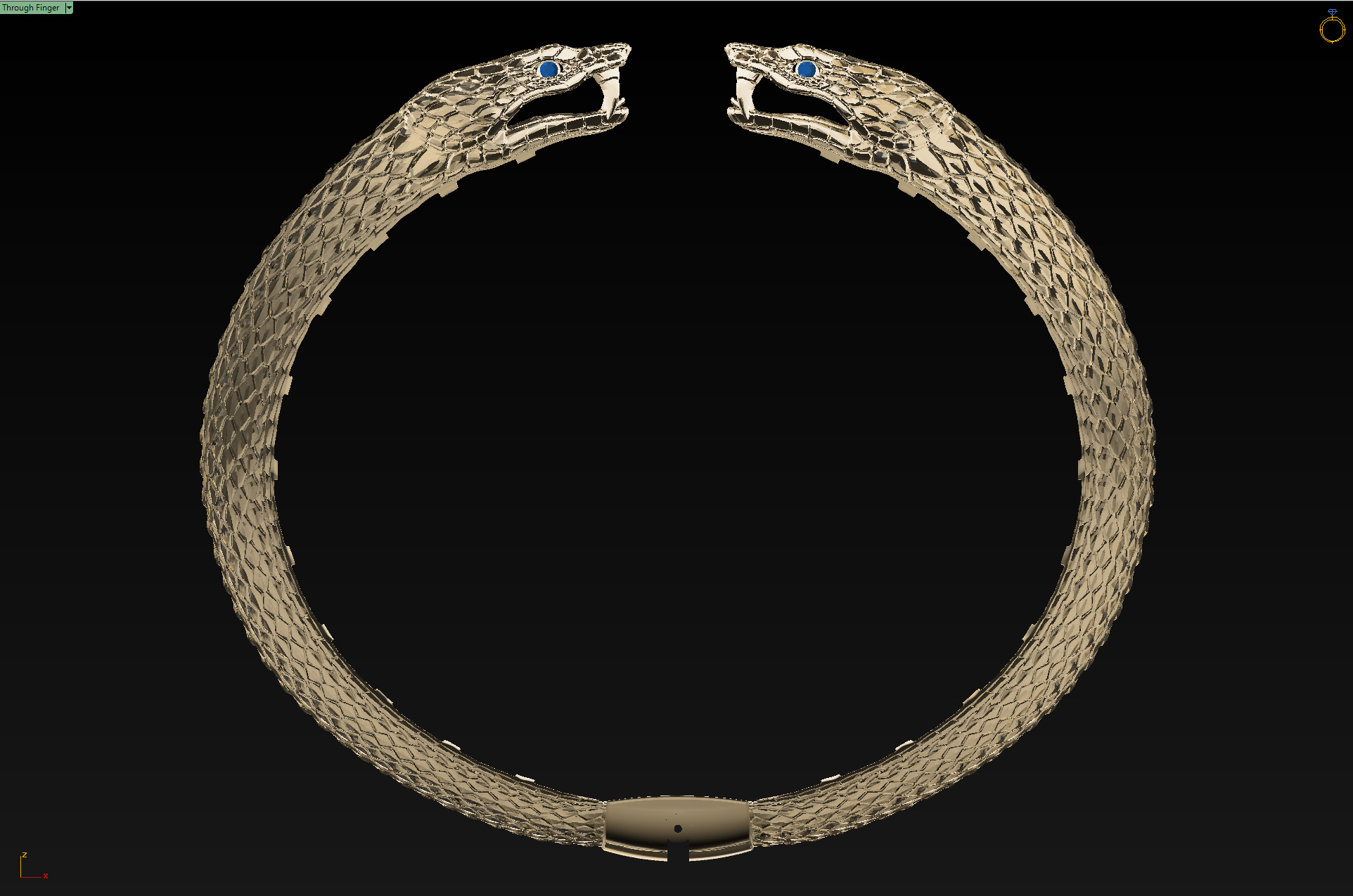 panther bracelet 3D print model 3D print model_4