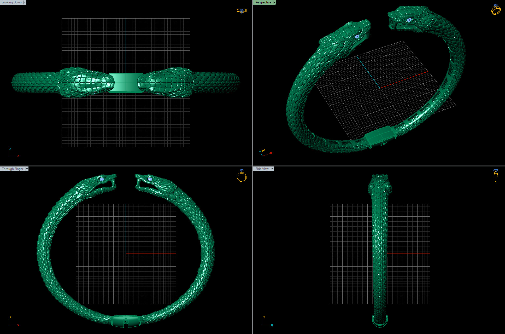 panther bracelet 3D print model 3D print model_1