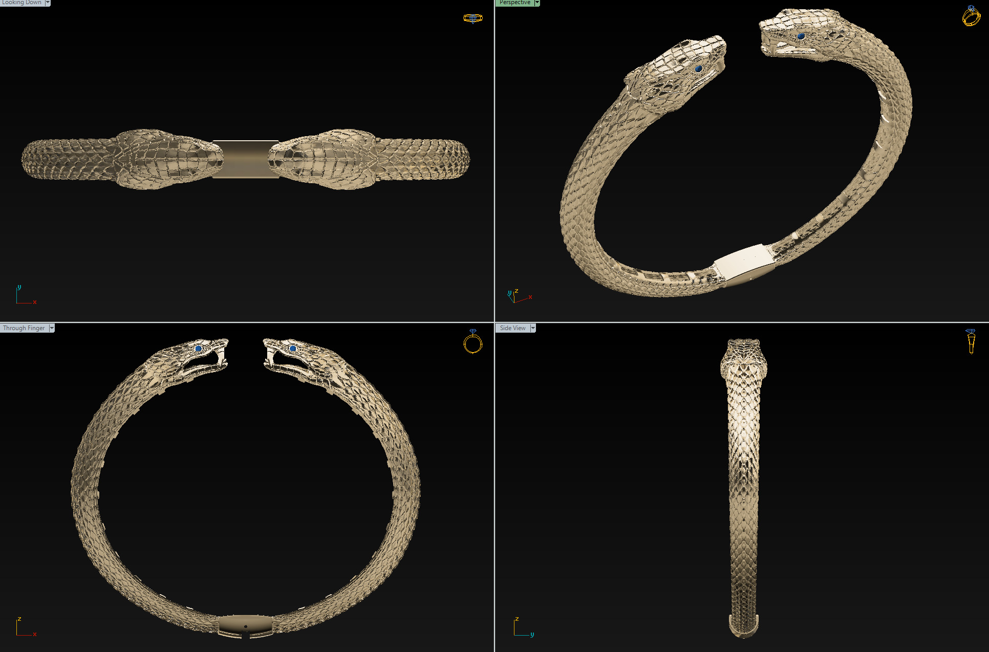 panther bracelet 3D print model 3D print model_2