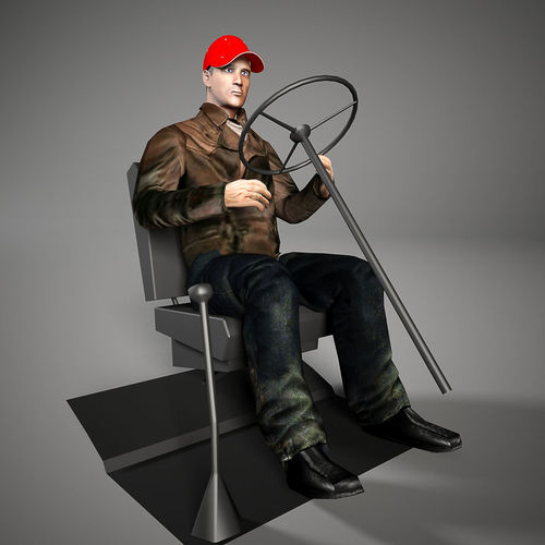 3D Driver man  Low-poly 3D model