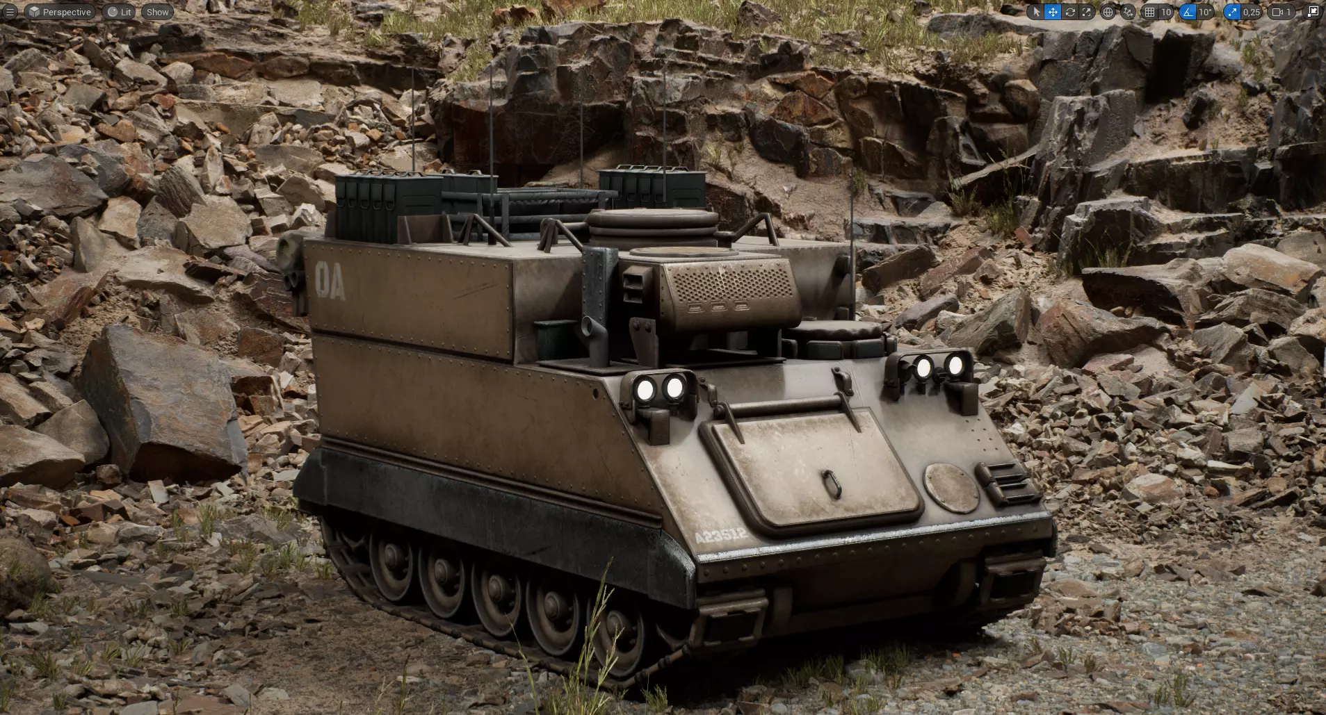 M577A2 - Army Vehicle - Commander - Tank Low-poly 3D model_0