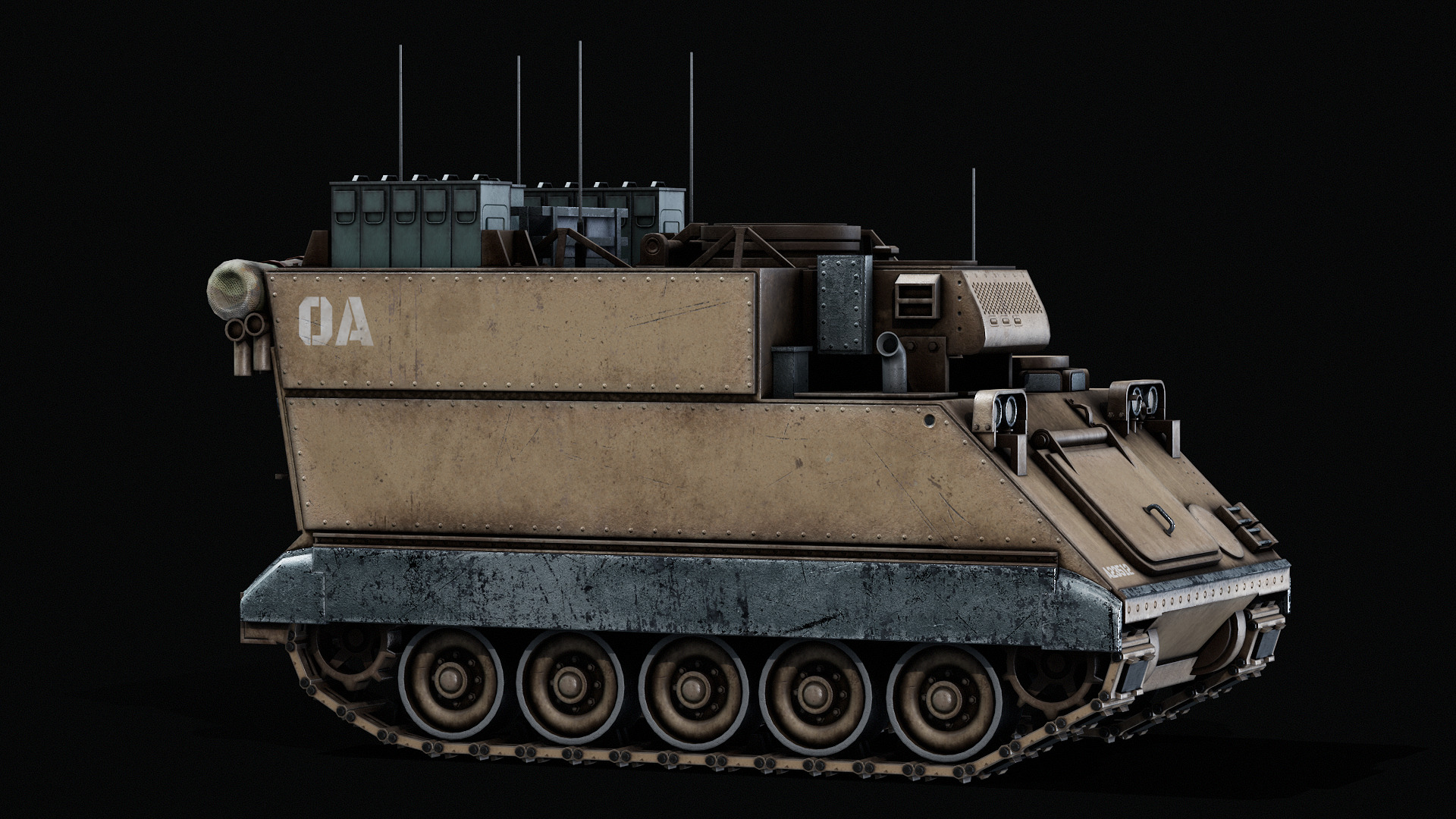 M577A2 - Army Vehicle - Commander - Tank Low-poly 3D model_4