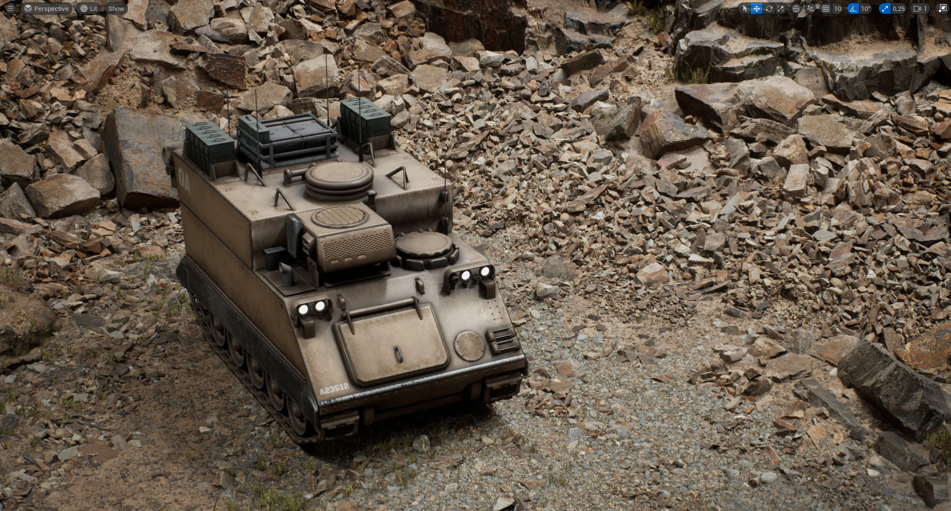 M577A2 - Army Vehicle - Commander - Tank Low-poly 3D model_2