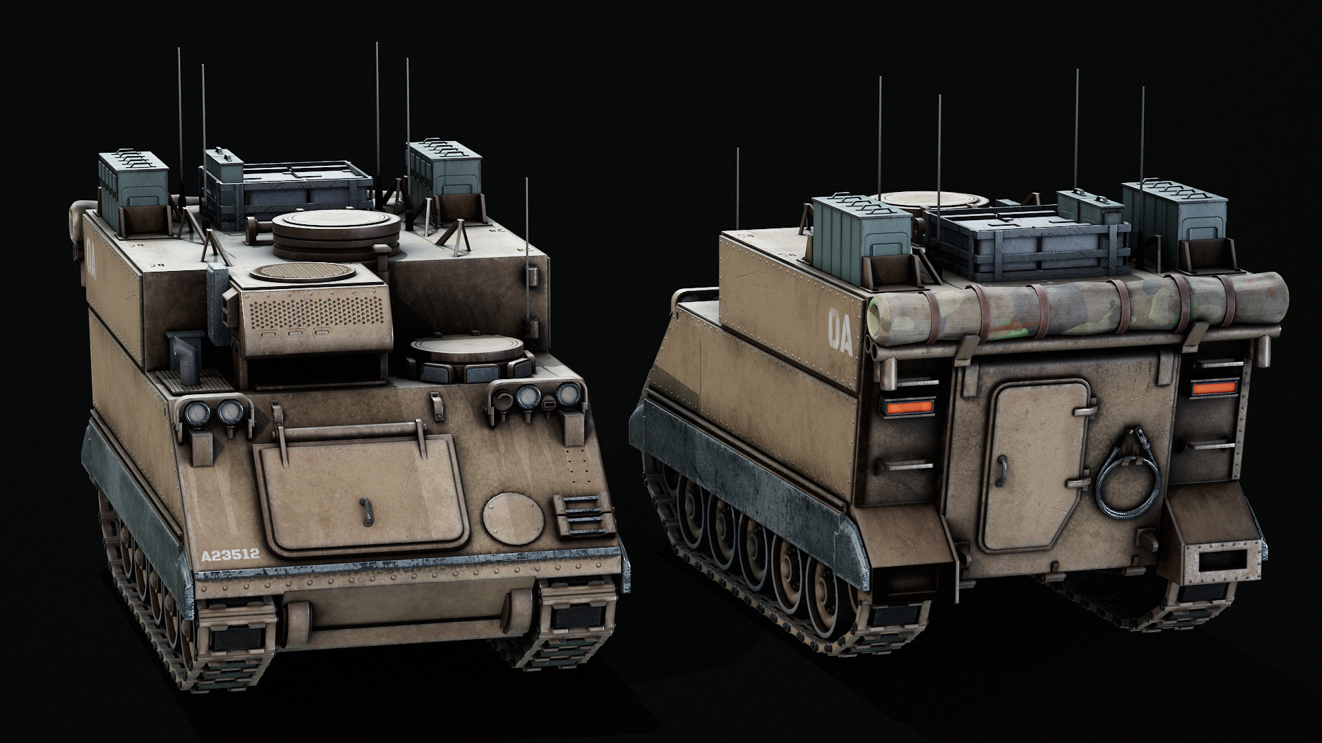 M577A2 - Army Vehicle - Commander - Tank Low-poly 3D model_3