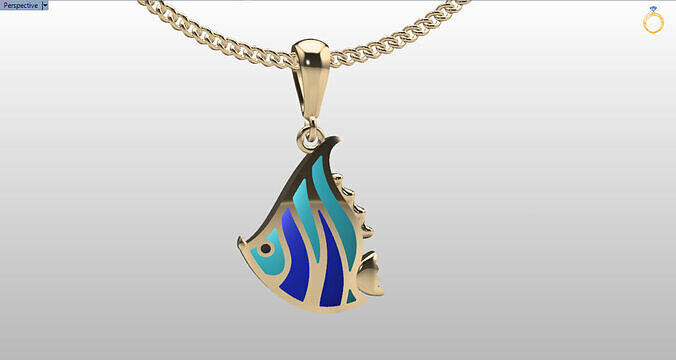 Cute Enamel Fish Charm for Kids 3D print model