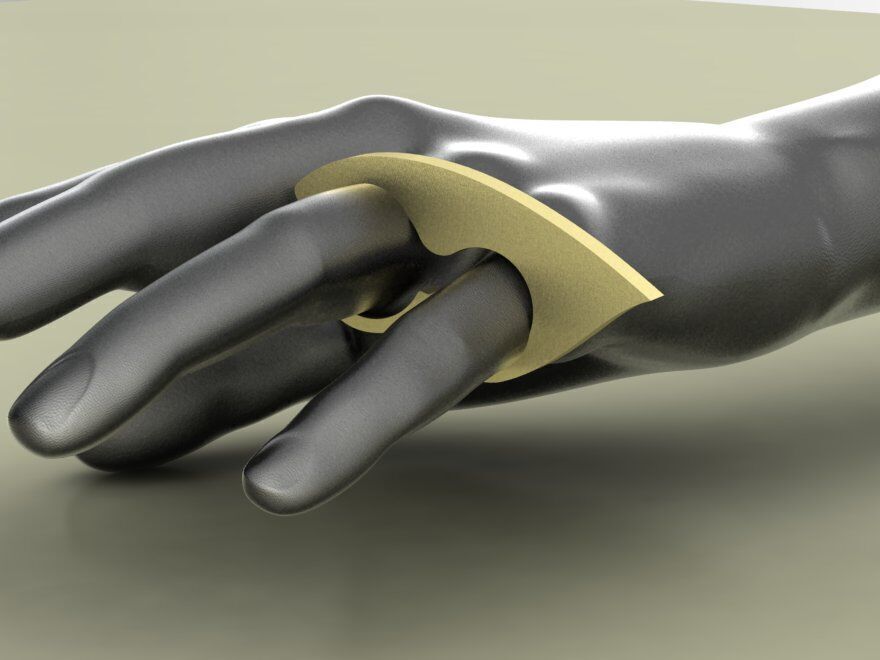  Two Finger Ring Modern Minimalist Double Band Ring 3D File 3D print model_4