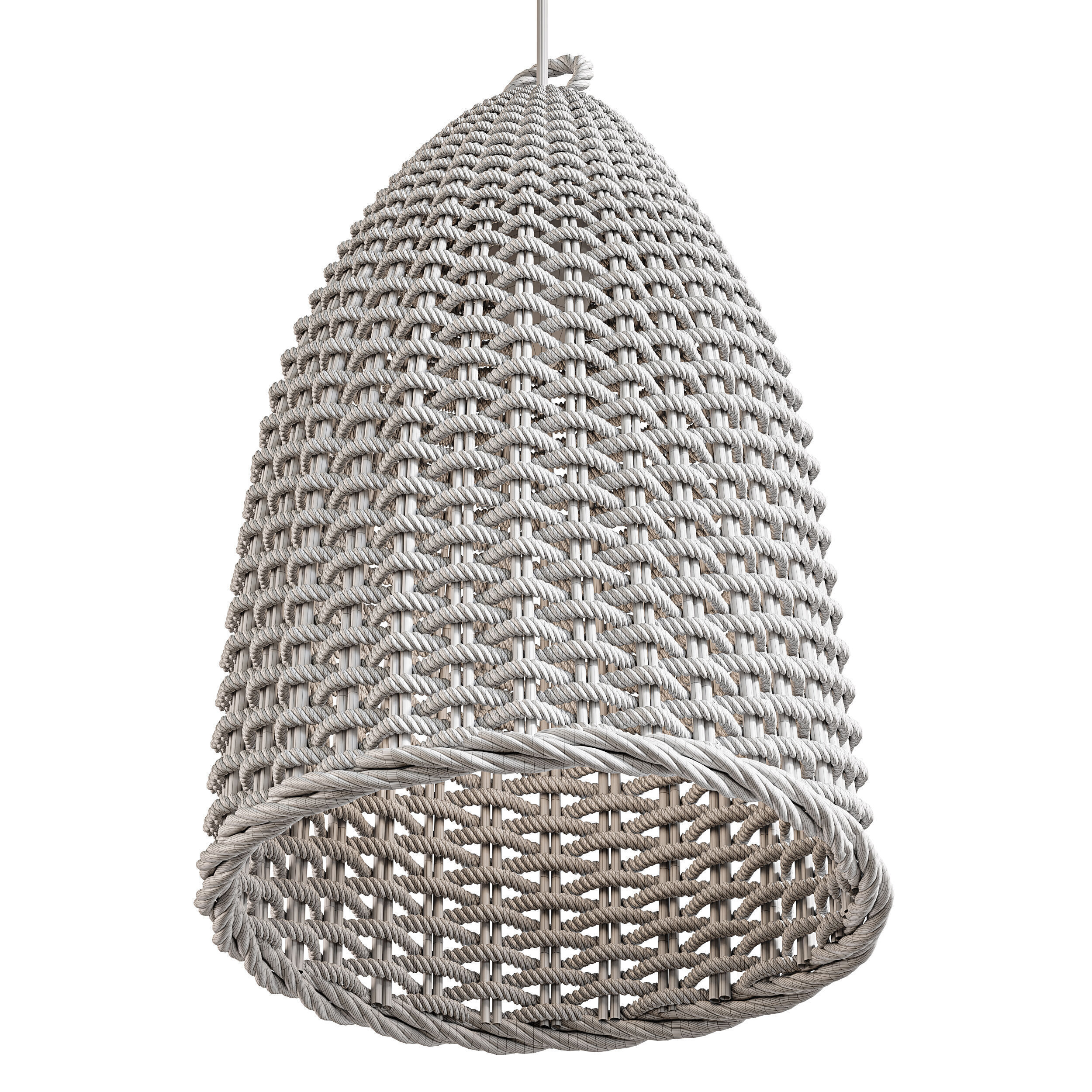 Rattan Bell Pendant Light 3D model_13