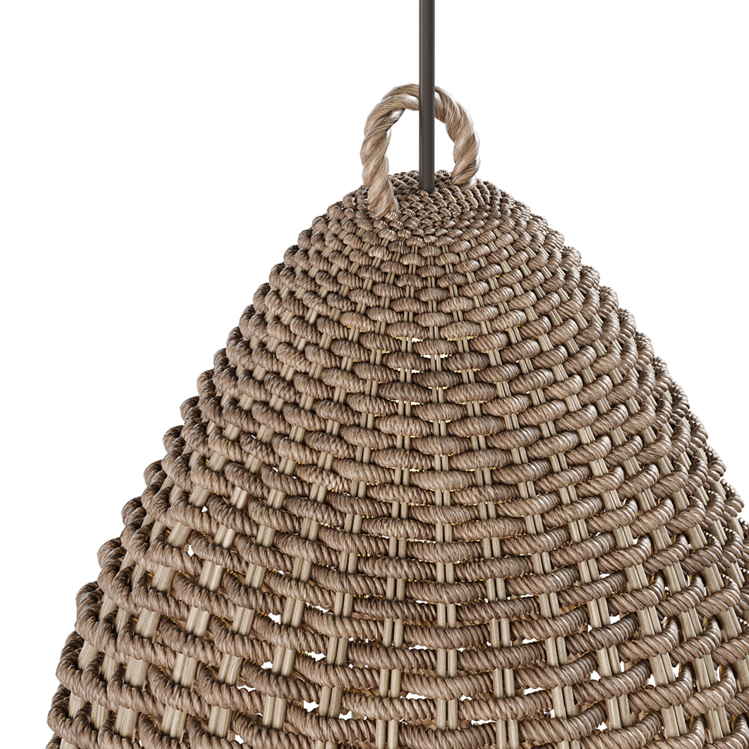 Rattan Bell Pendant Light 3D model_11