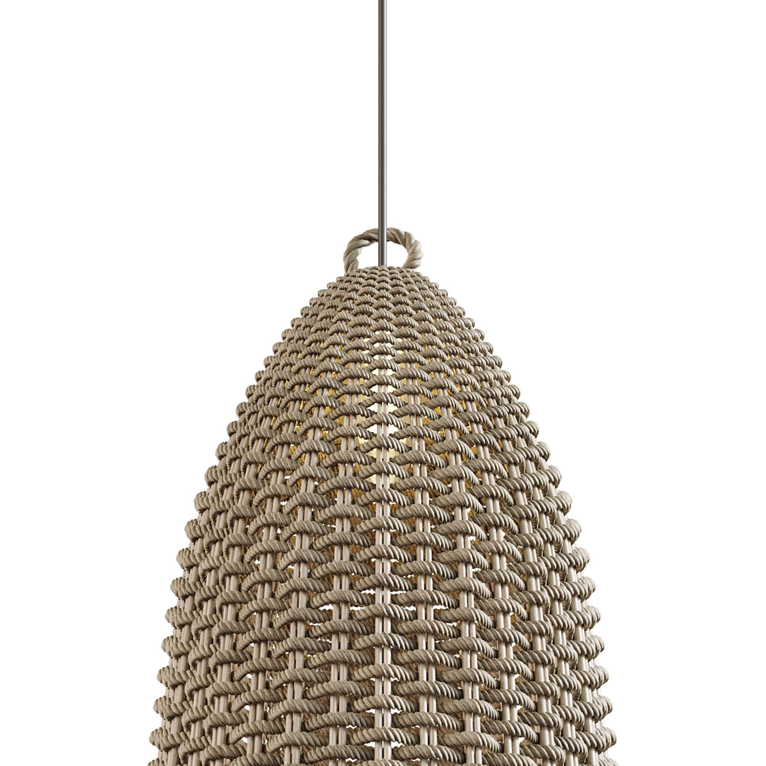 Rattan Bell Pendant Light 3D model_3