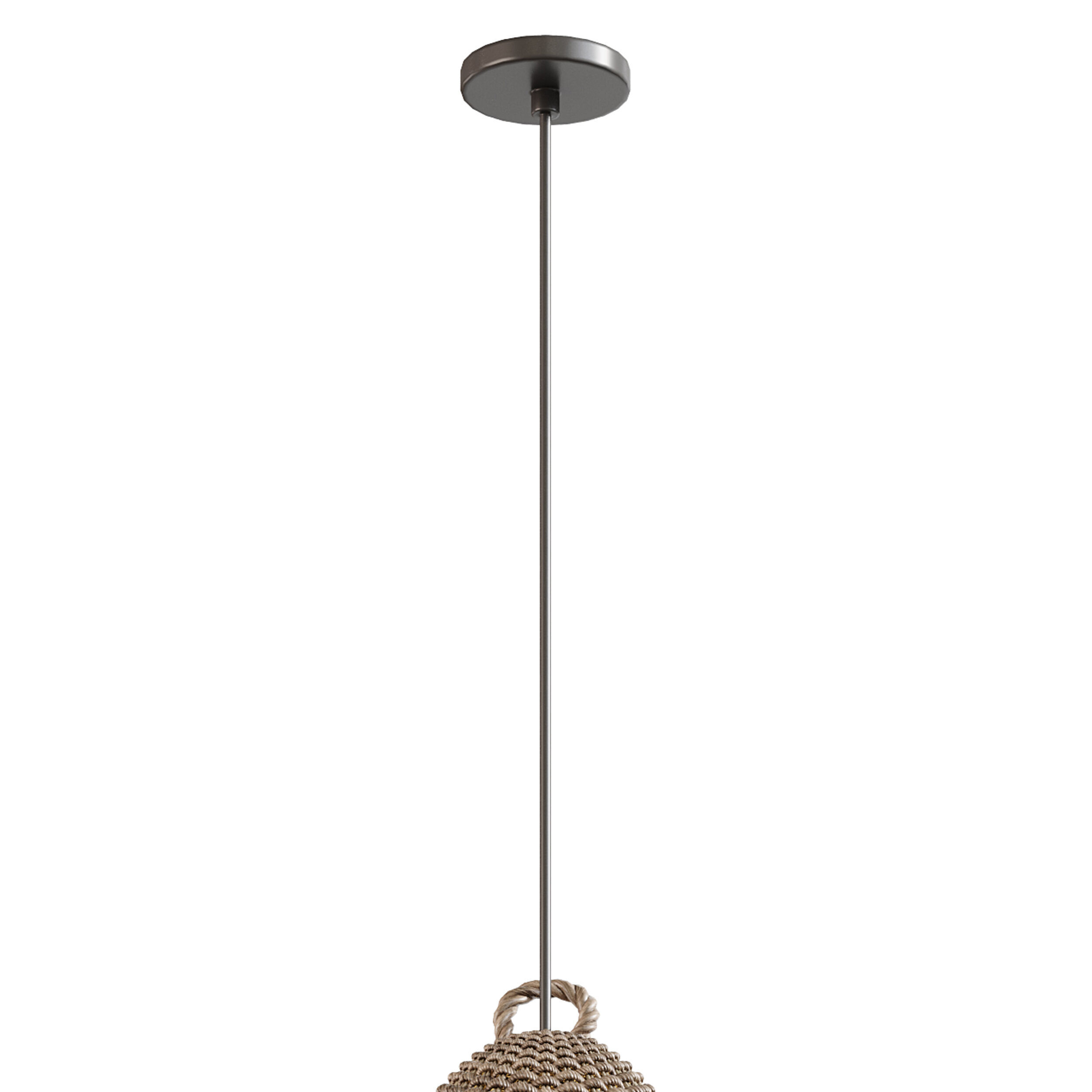 Rattan Bell Pendant Light 3D model_12