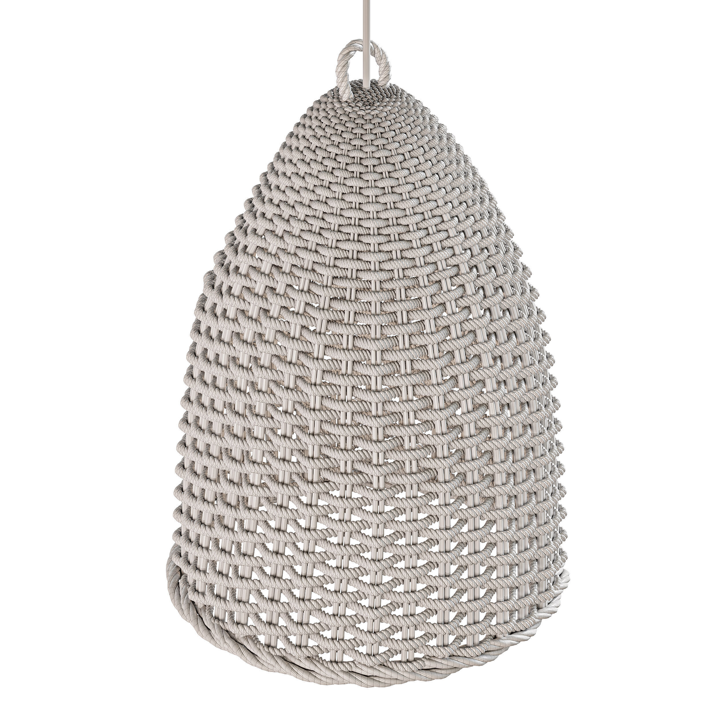 Rattan Bell Pendant Light 3D model_14