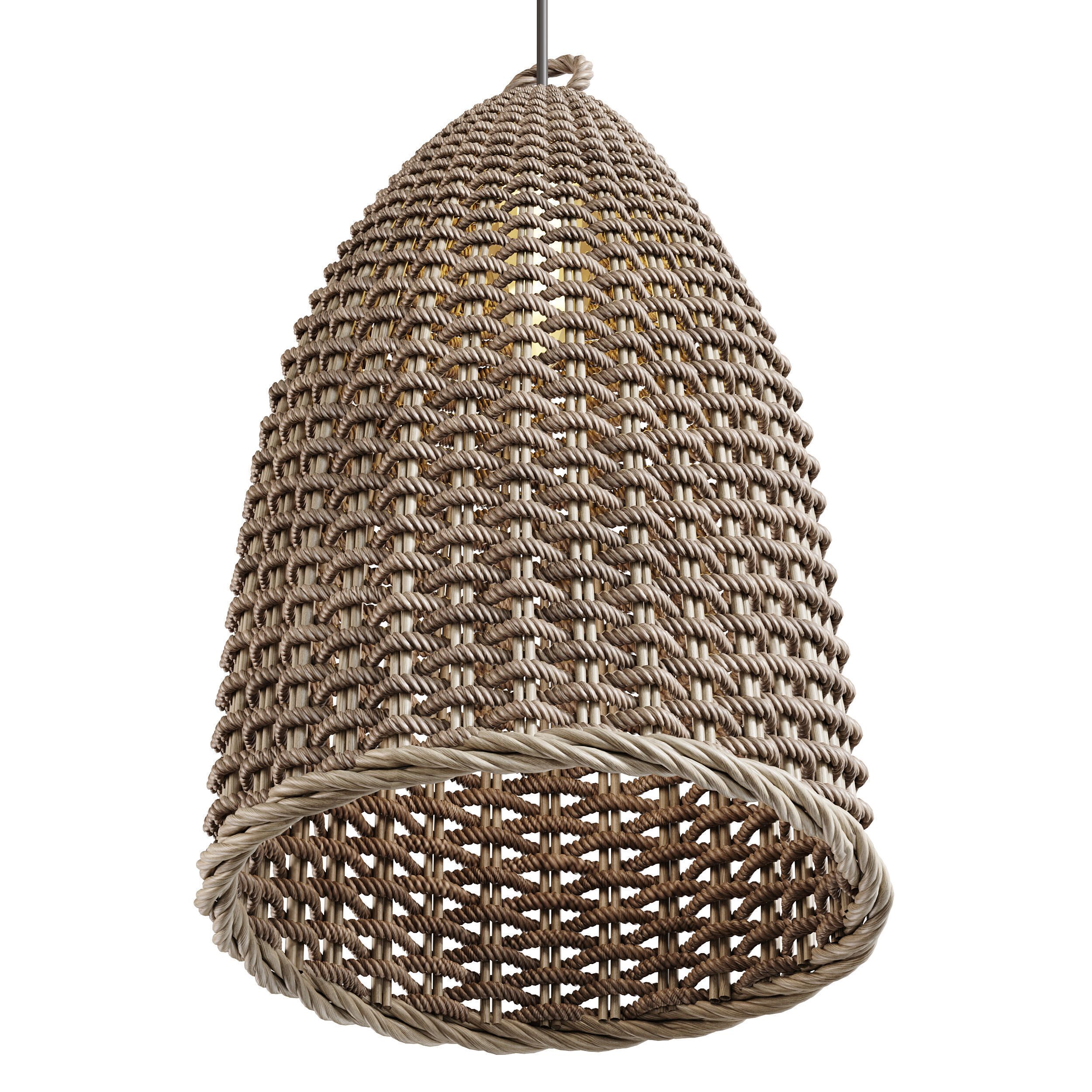 Rattan Bell Pendant Light 3D model_9