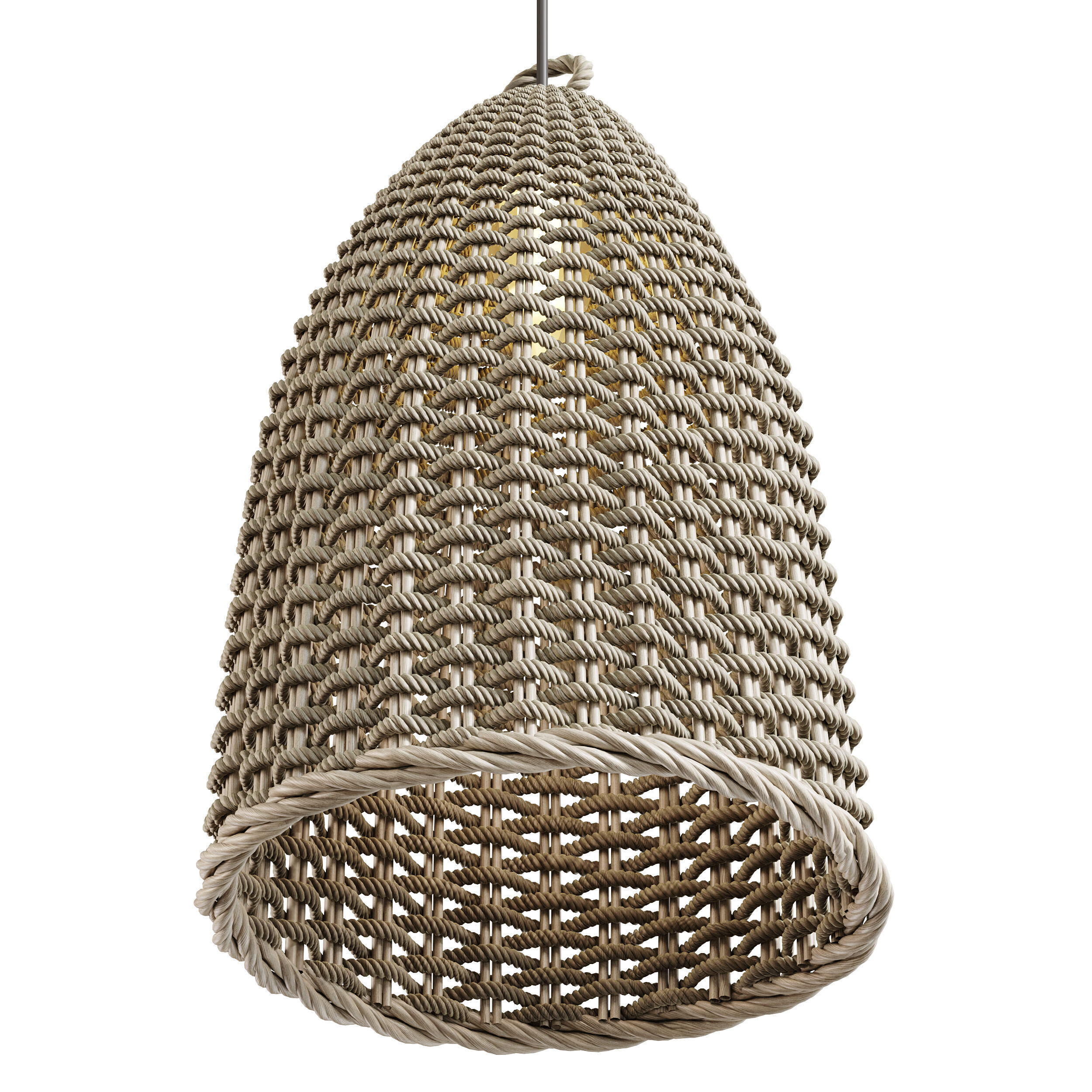 Rattan Bell Pendant Light 3D model_8