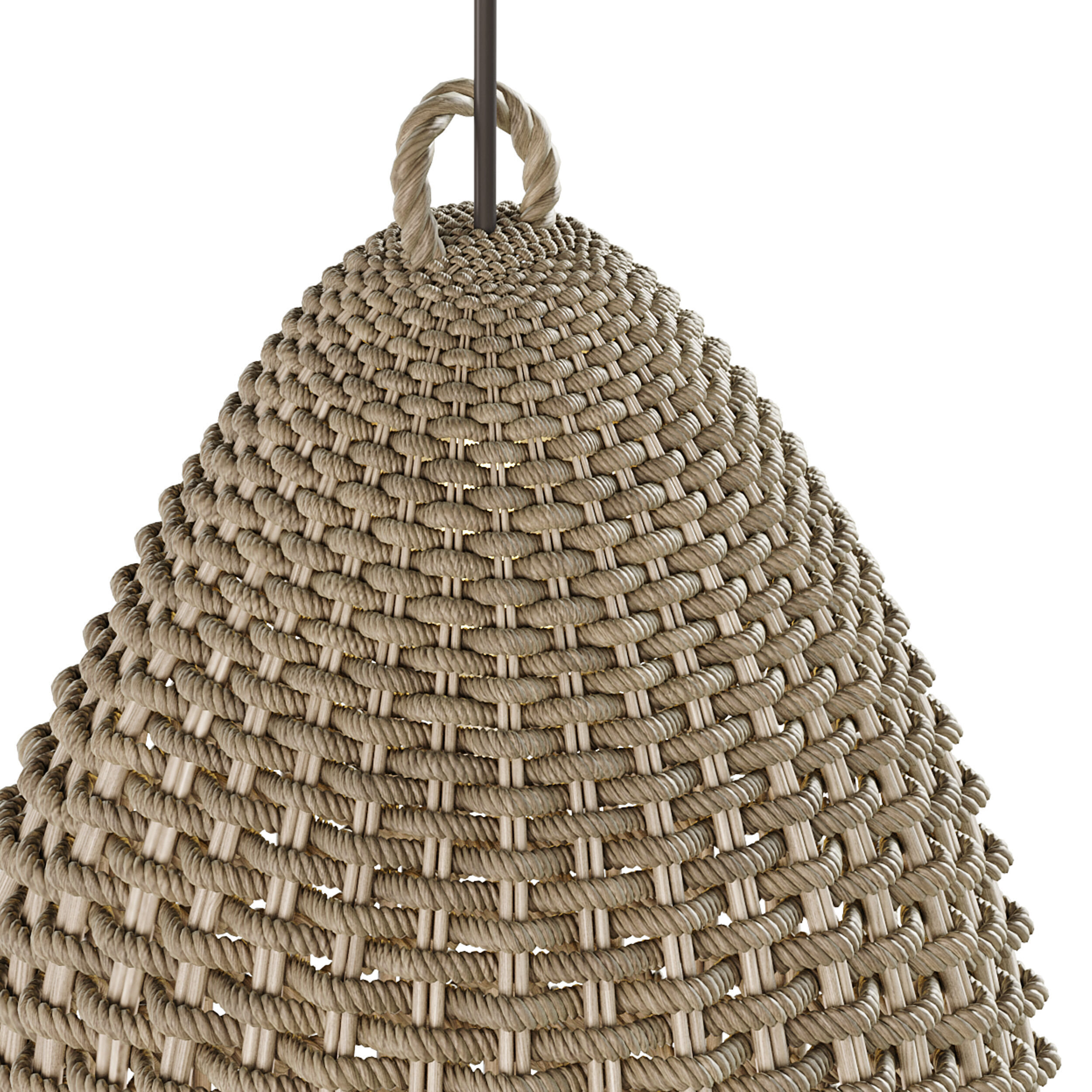 Rattan Bell Pendant Light 3D model_5