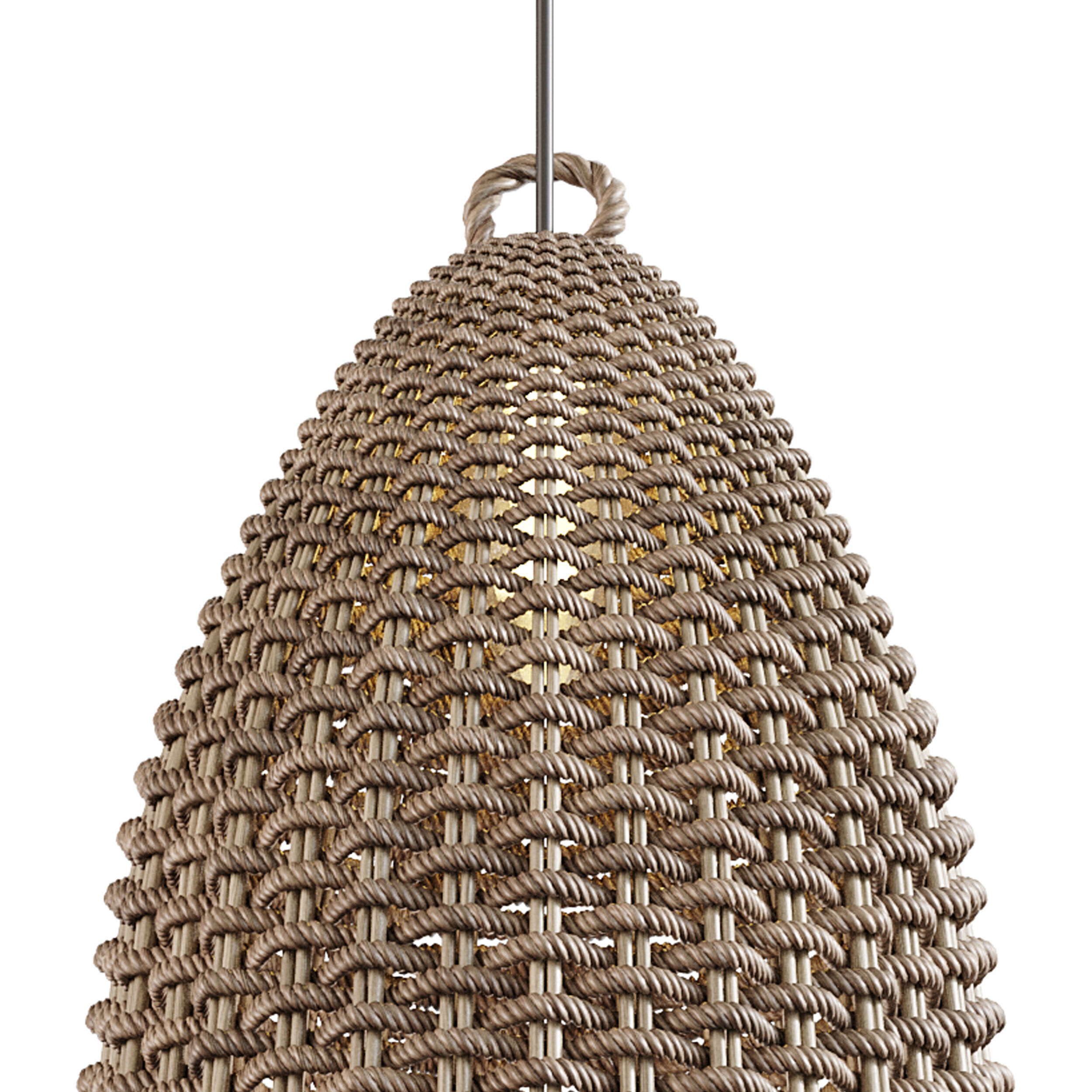 Rattan Bell Pendant Light 3D model_7