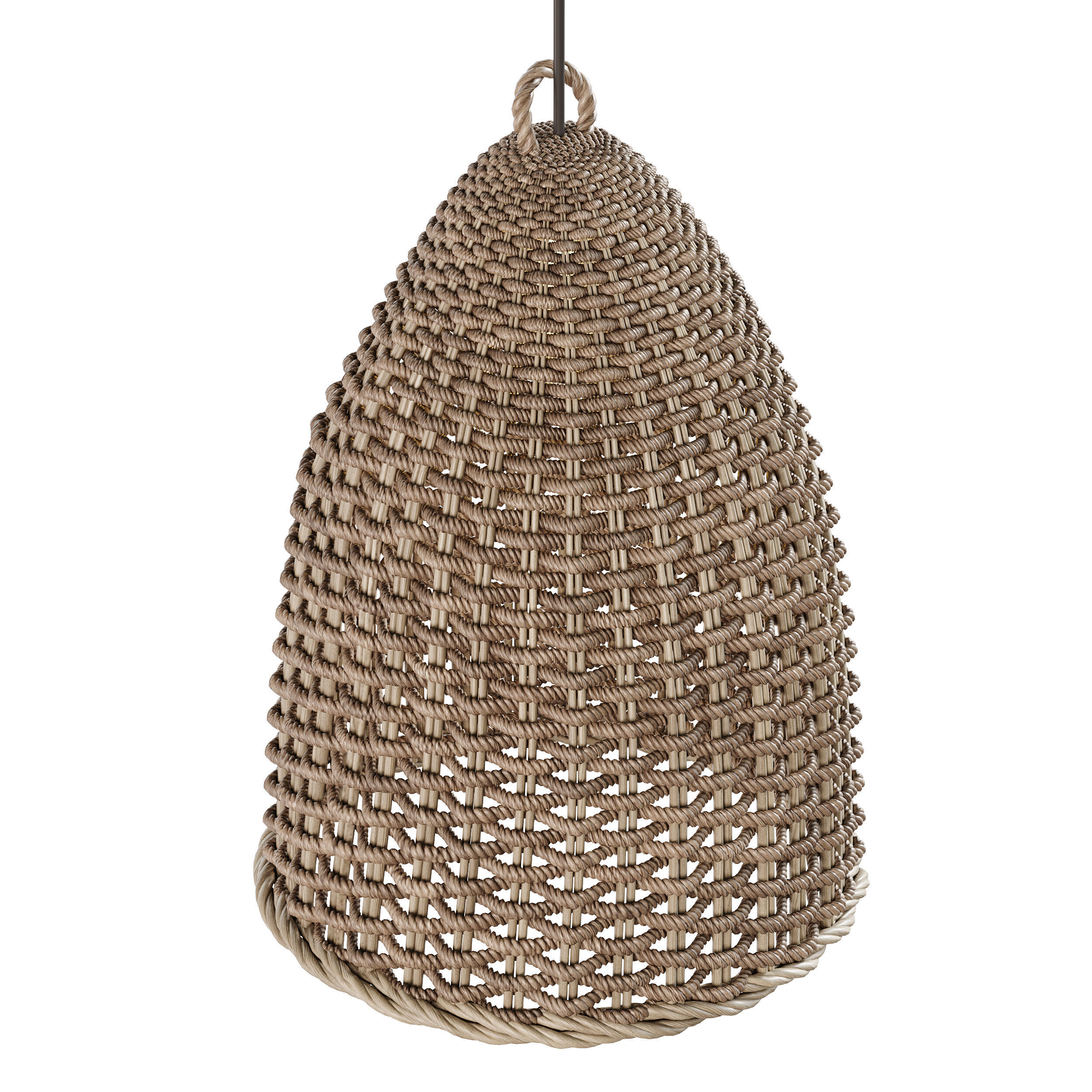 Rattan Bell Pendant Light 3D model_4